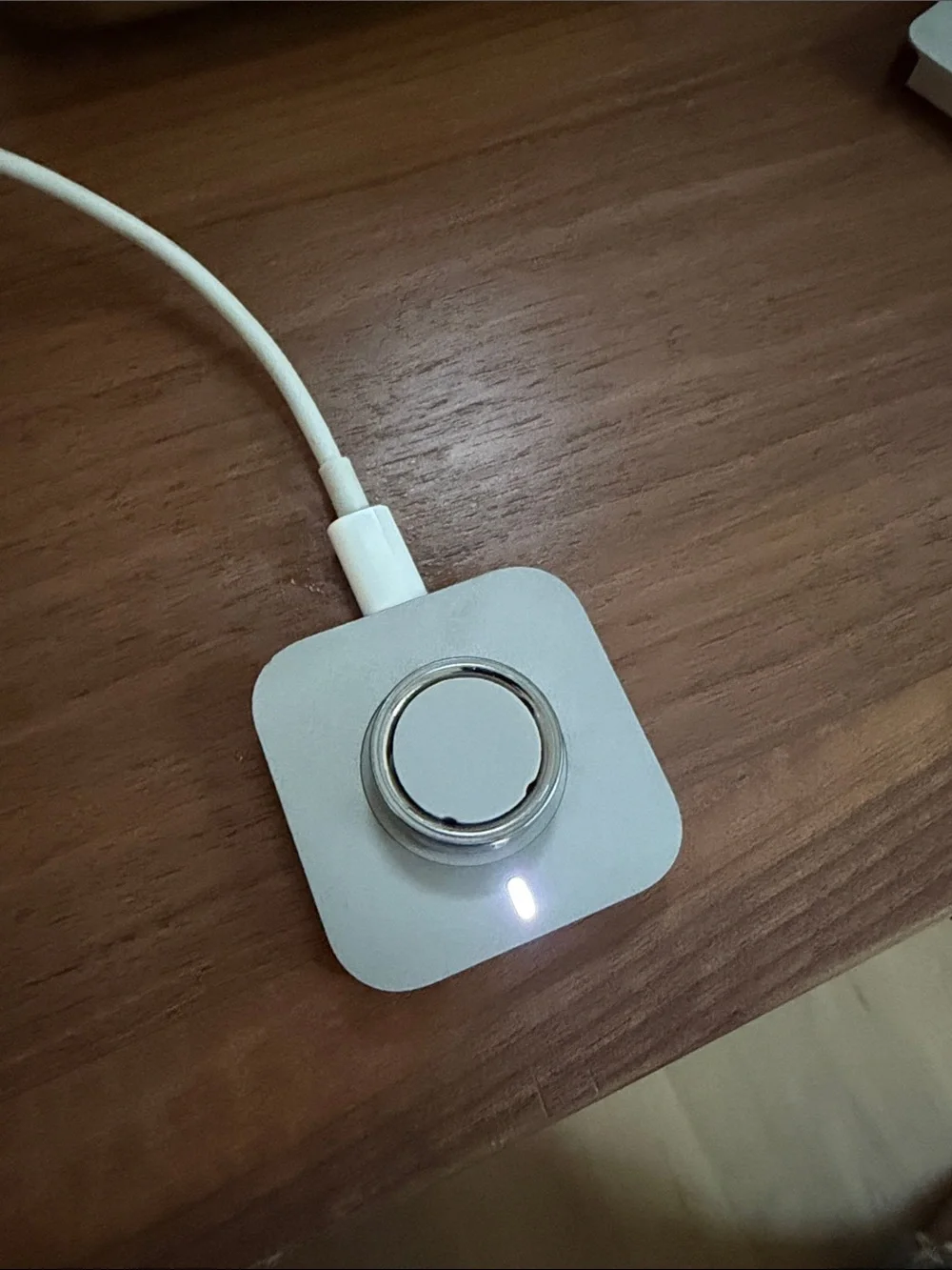 Oura ring. Size 10. Silver. Plus White Magnetic Charging Pad with LED Indicator